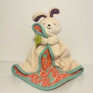 Battat Bunny Lovey Plush Security Blanket Blankie B. Toys Geometric